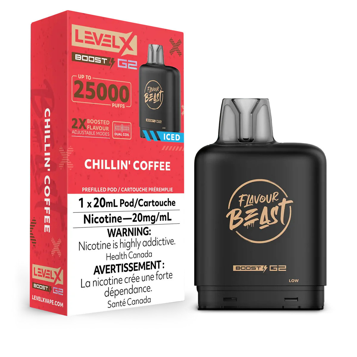 BOÎTES DE BOOST G2 DE NIVEAU X DE LA BÊTE DE SAVEUR 25 000 (ON)