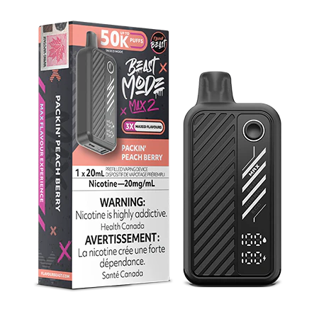 flavour beast beast mode max 2 50k packin peach berry 20mg