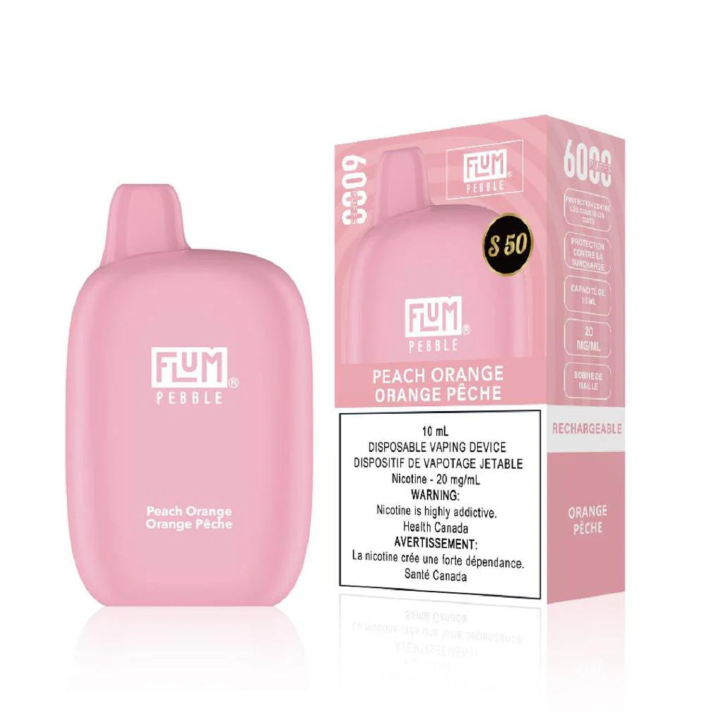 Flum Pebble6000 S50 Rechargeable Vape Peach Orange