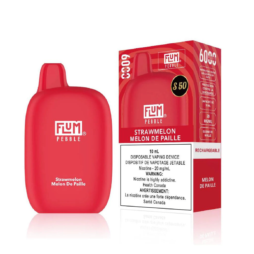Flum Pebble6000 S50 Rechargeable Vape Strawmelon