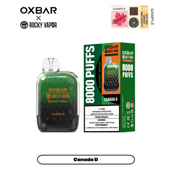 Oxbar G8000 Rechargeable Disposable Vape Canada Dry