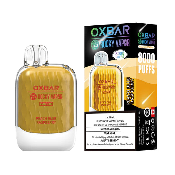 Oxbar G8000 Rechargeable Disposable Vape Peach Blue Raspberry