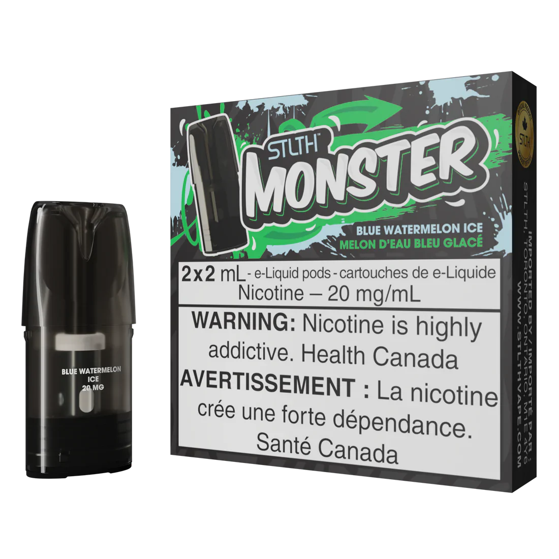 Stlth Monster Pod Mesh Coil 2x2ml Blue Watermelon Ice