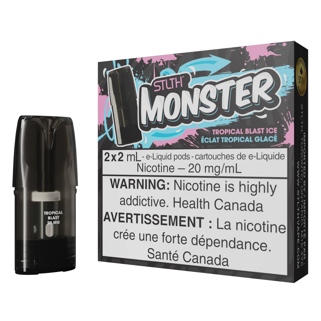 Stlth Monster Pod Mesh Coil 2x2ml Tropical Blast Ice