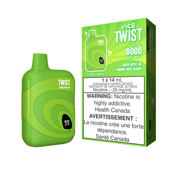vice twist 8000 green apple ice 20mg