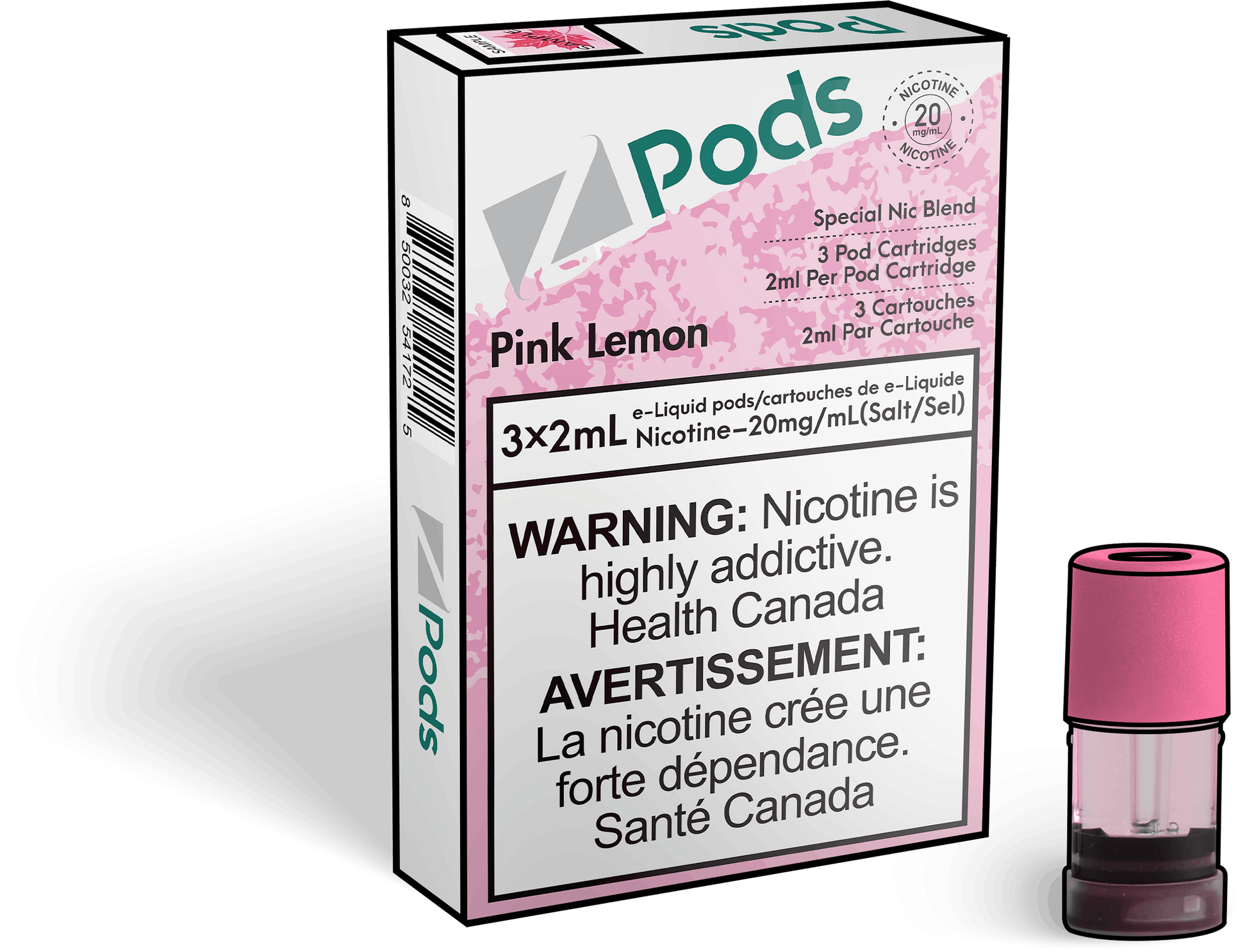 Z Pods STLTH compatible Pink Lemon 20mg