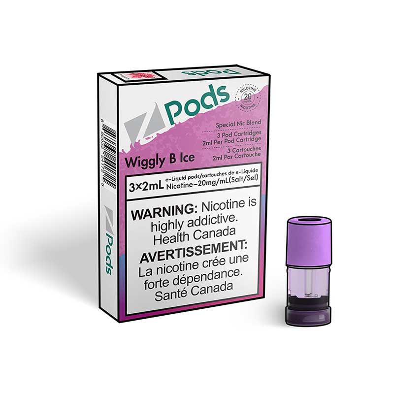 z pods stlth comatible wiggly b ice 20mg