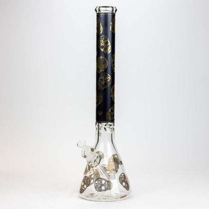 20" SKULL PATTERNED 9mm GLASS WATER BONG