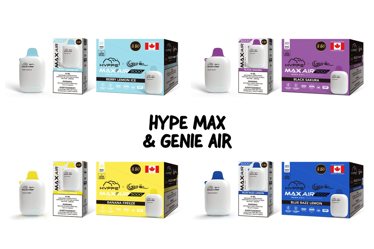 HYPPE MAX - 10 VAPES, SAVEURS SURPRISE 