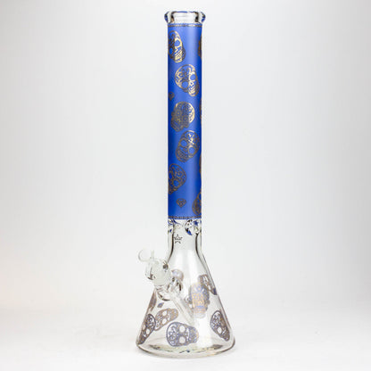 20" SKULL PATTERNED 9mm GLASS WATER BONG