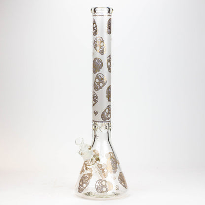 20" SKULL PATTERNED 9mm GLASS WATER BONG