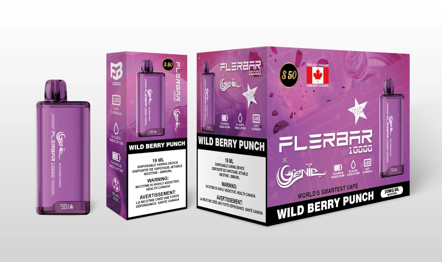 FLERBAR X GENIE 10000 PUFFS ( 10 IN A BOX ) Galaxy Vapes Inc. FLERBAR X GENIE 10000 PUFFS ( 10 IN A BOX ) Galaxy Vapes Inc.