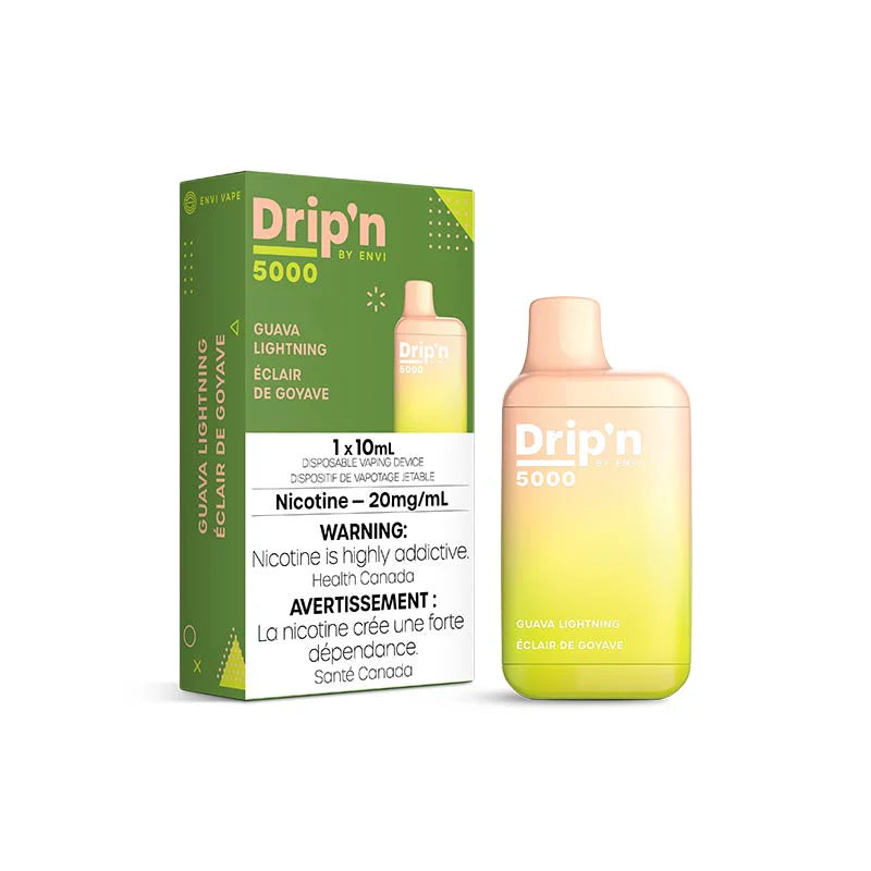 Dripn5000 Rechargeable Disposable Vape Guava Lightning