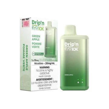 Dripn Evo10k Rechargeable Disposable Vape Green Apple