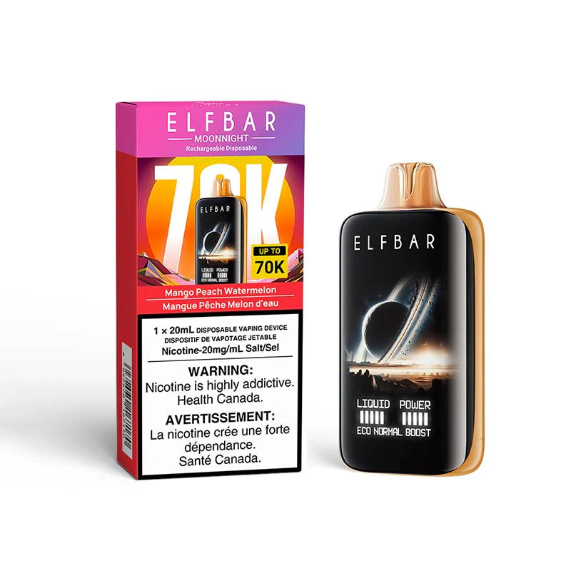 elfbar moonnight 70k mango peach watermelon disposable vape 20mg