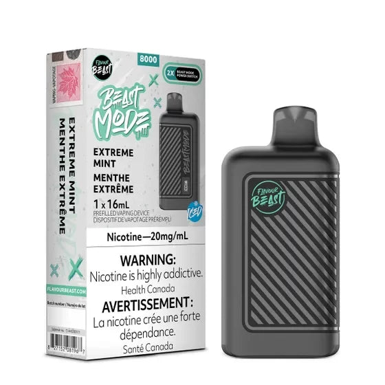 Flavour Beast Beast Mode8000 Rechargeable Vape Extreme Mint Iced