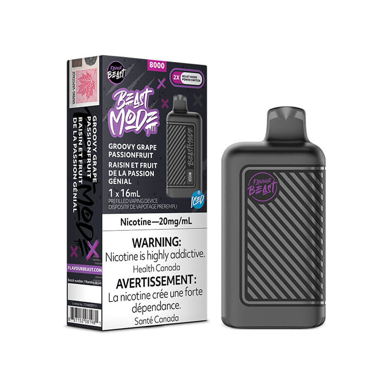 Flavour Beast Beast Mode8000 Rechargeable Vape Groovy Grape Passionfruit Iced