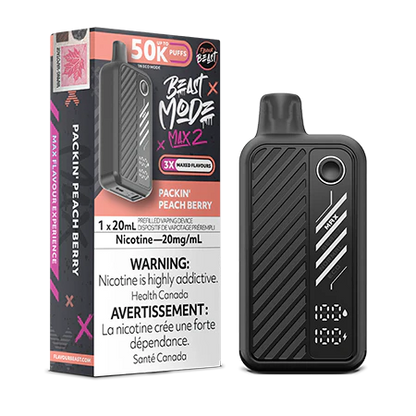 flavour beast beast mode max 2 50k packin peach berry 20mg