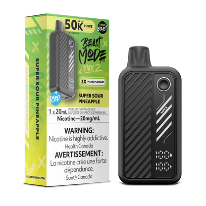 flavour beast beast mode max 2 50k super sour pineapple disposable vape 20mg