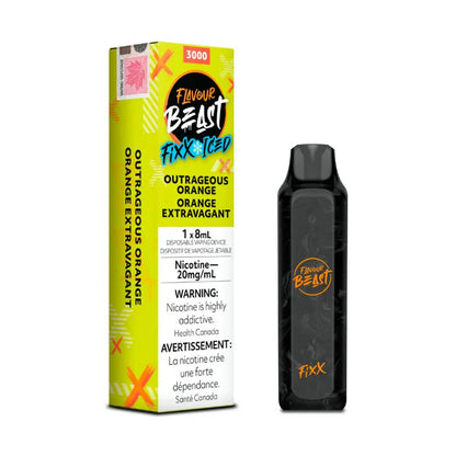 Flavour Beast Fixx3000 Vape Outrageous Orange Iced