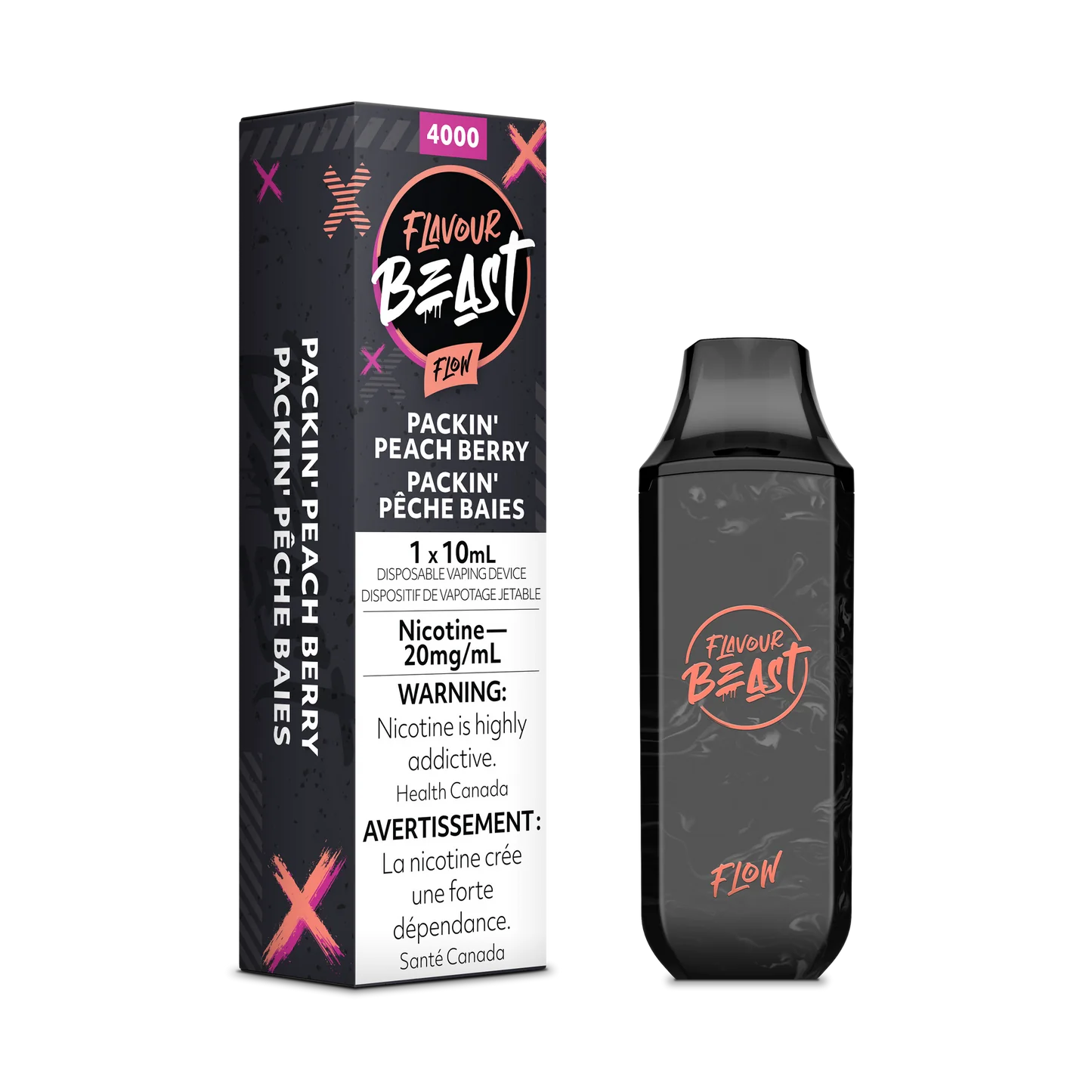 Flavour Beast Flow4000 Rechargeable Vape Packin Peach Berry