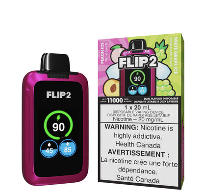 Flip2 11000 Rechargeable Disposable Vape Peach Ice & White Grape Ice