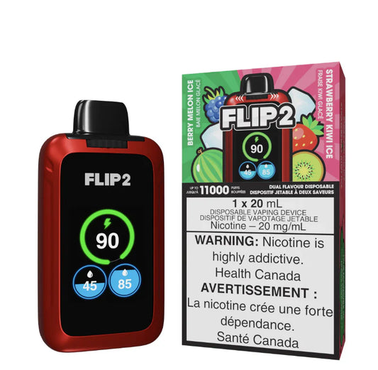 Flip2 11000 Rechargeable Disposable Vape Berry Melon Ice & Strawberry Kiwi Ice