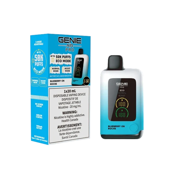 genie air pro 50k s50 blueberry on rocks disposable vape 20mg