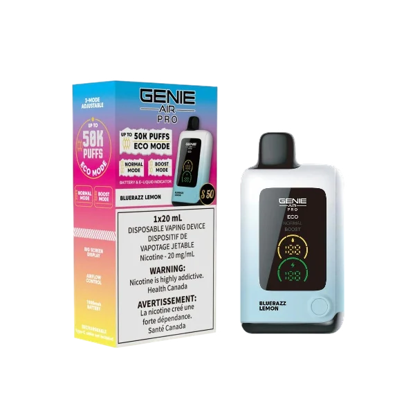 genie air pro 50k s50 bluerazz lemon disposable vape 20mg