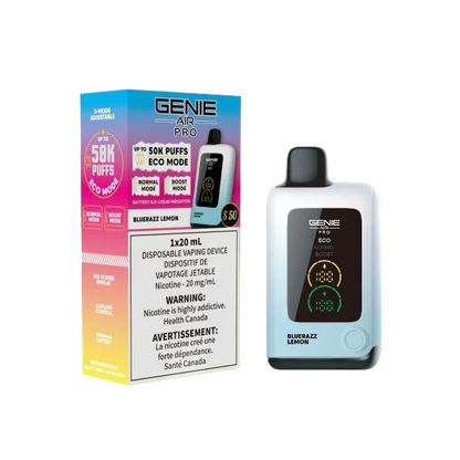 genie air pro 50k s50 bluerazz lemon disposable vape 20mg