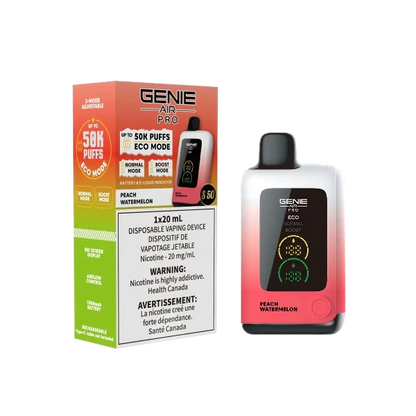 genie air pro 50k s50 peach watermelon disposable vape 20mg