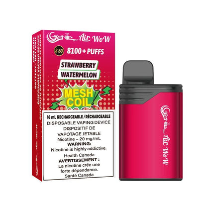 genie air wow 8100 s50 strawberry watermelon disposable vape 20mg