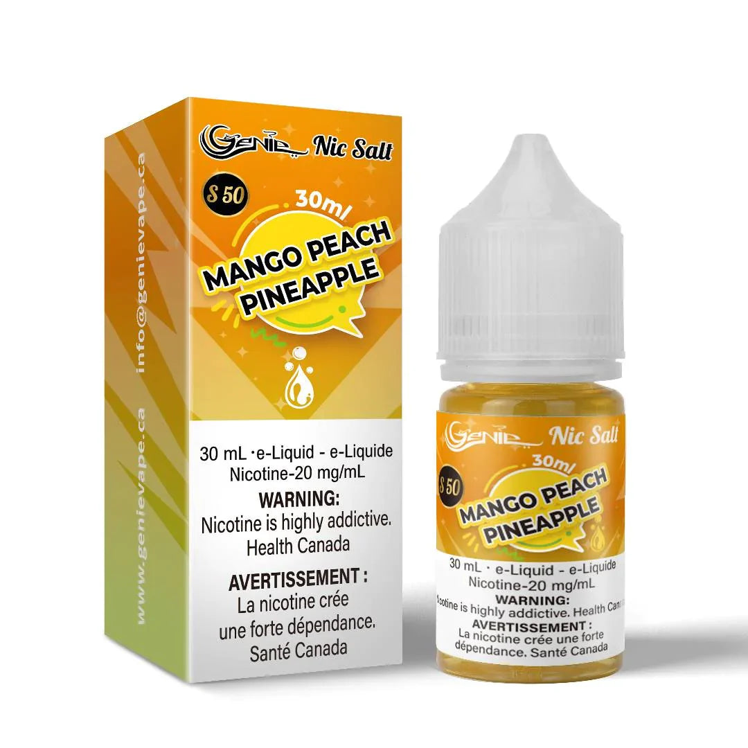 Genie Nic Salt E Liquid s50 30ml Mango Peach Pineapple