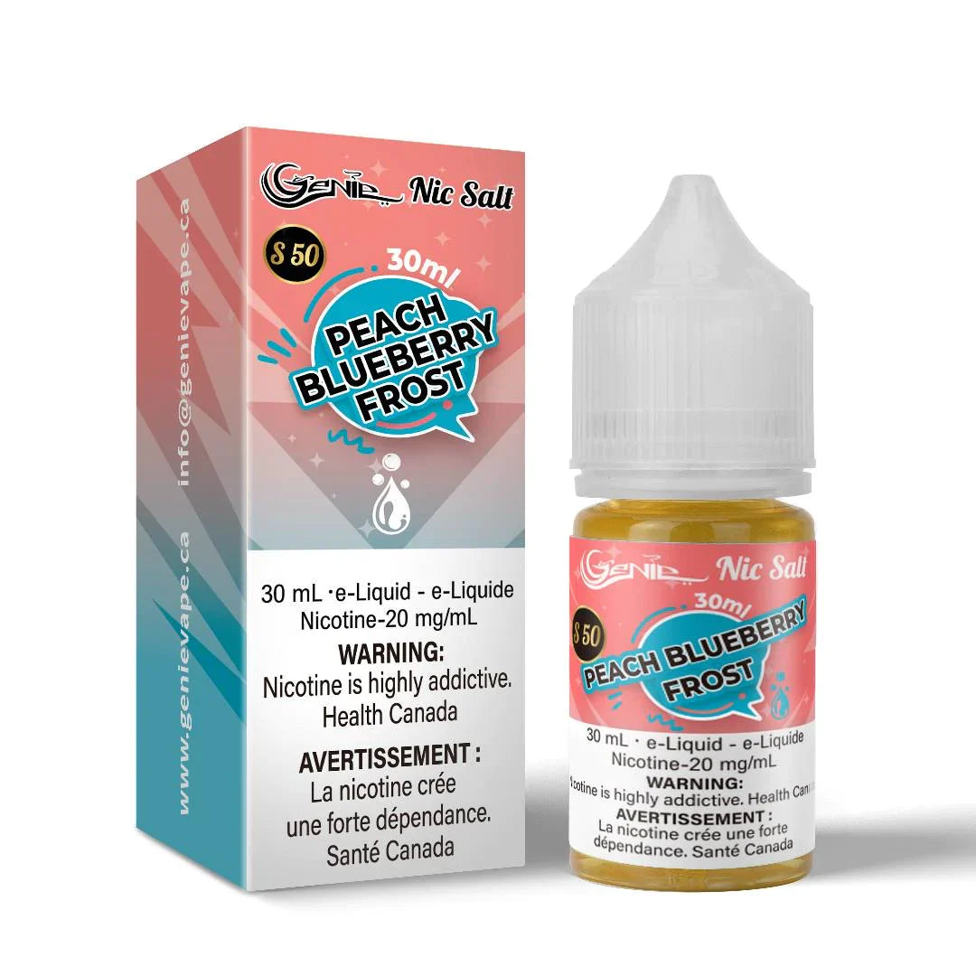 Genie Nic Salt E Liquid s50 30ml Peach Blueberry Frost