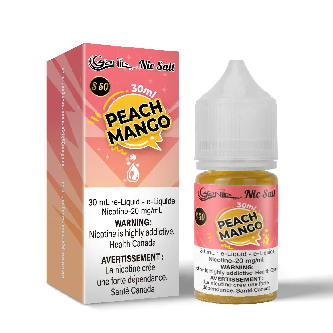 Genie Nic Salt E Liquid s50 30ml Peach Mango