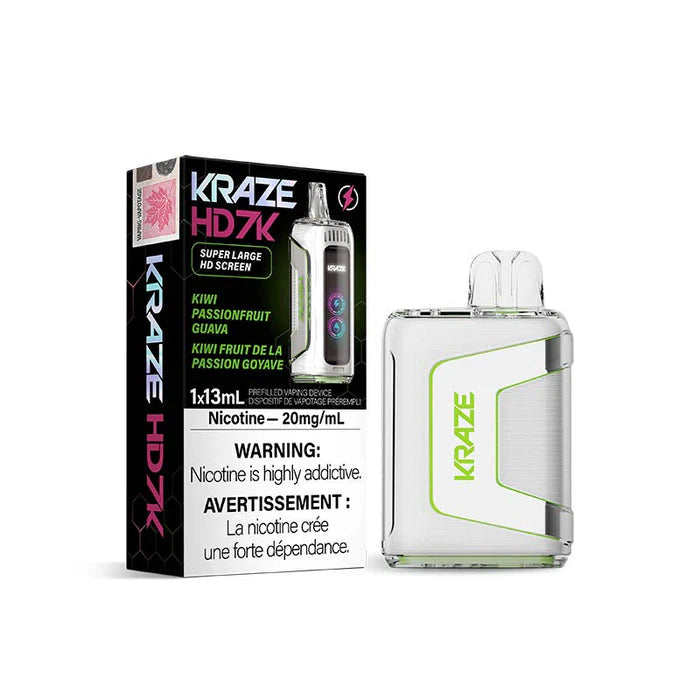 Kraze Hd7k Rechargeable Disposable Vape Kiwi Passionfruit Guava