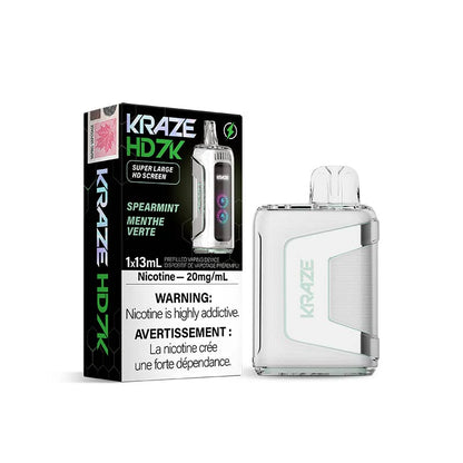 Kraze Hd7k Rechargeable Disposable Vape Spearmint