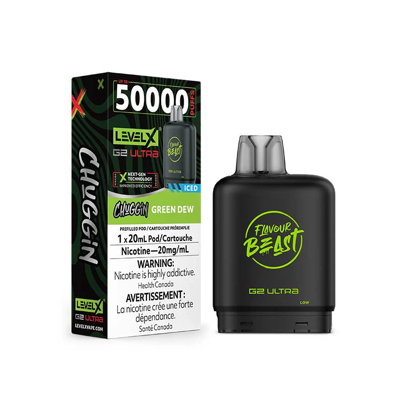 level x g2 ultra 50k pods green dew 20mg
