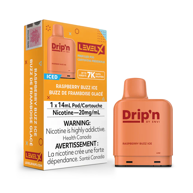 Level X Dripn 7k Pod Raspberry Buzz Ice