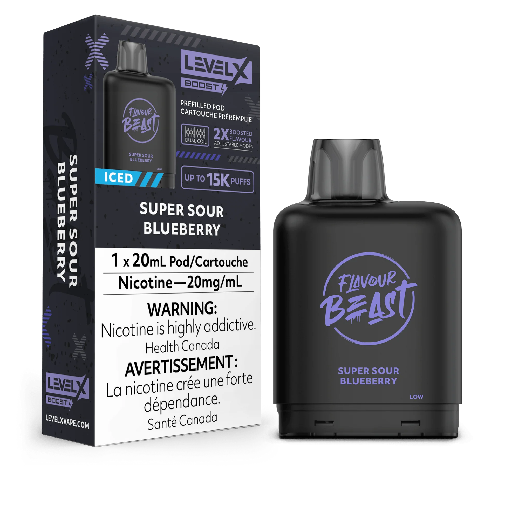 Level X Flavour Beast 15k Pod Super Sour Blueberry Iced