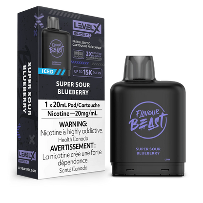 Level X Flavour Beast 15k Pod Super Sour Blueberry Iced