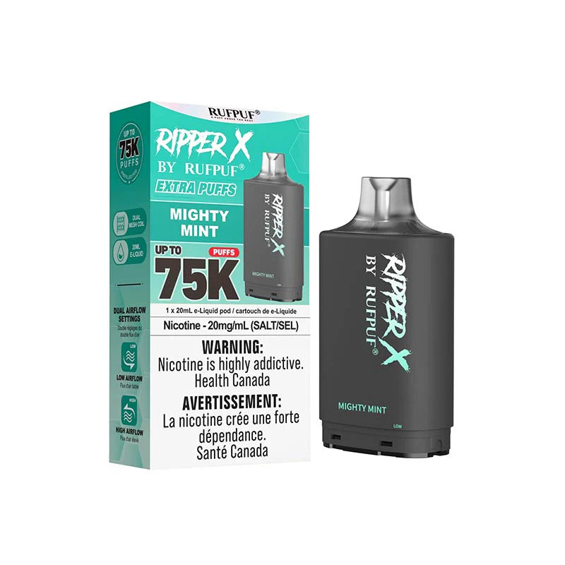 ripper x rufpuf 75k level x pods mighty mint 20mg