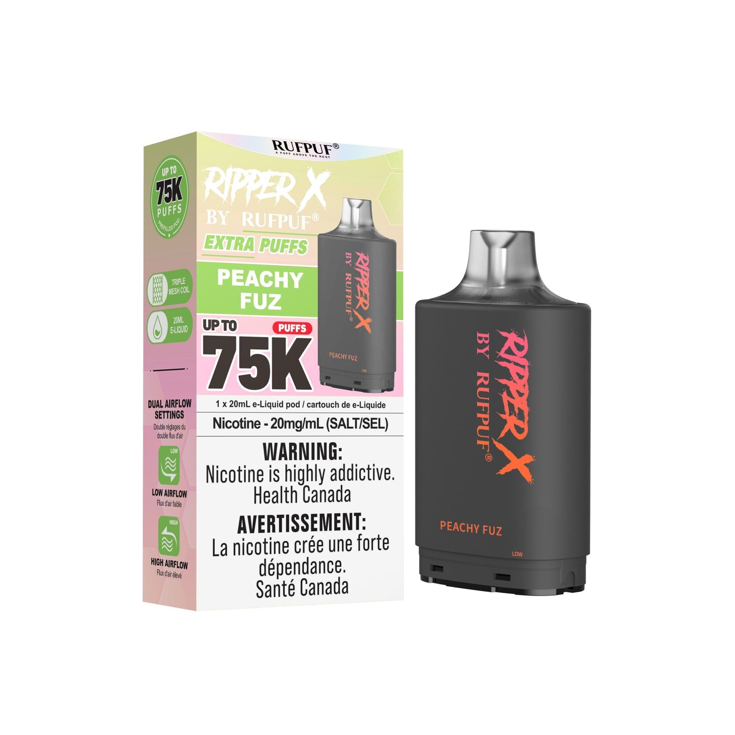 ripper x rufpuf 75k level x pods peachy fuz 20mg
