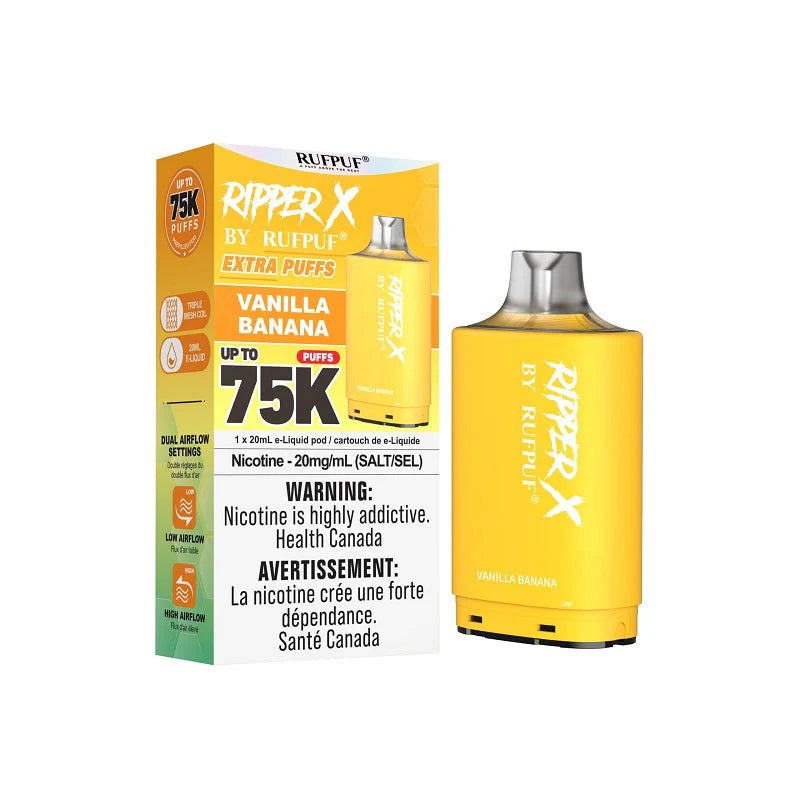 ripper x rufpuf 75k level x pods vanilla banana 20mg