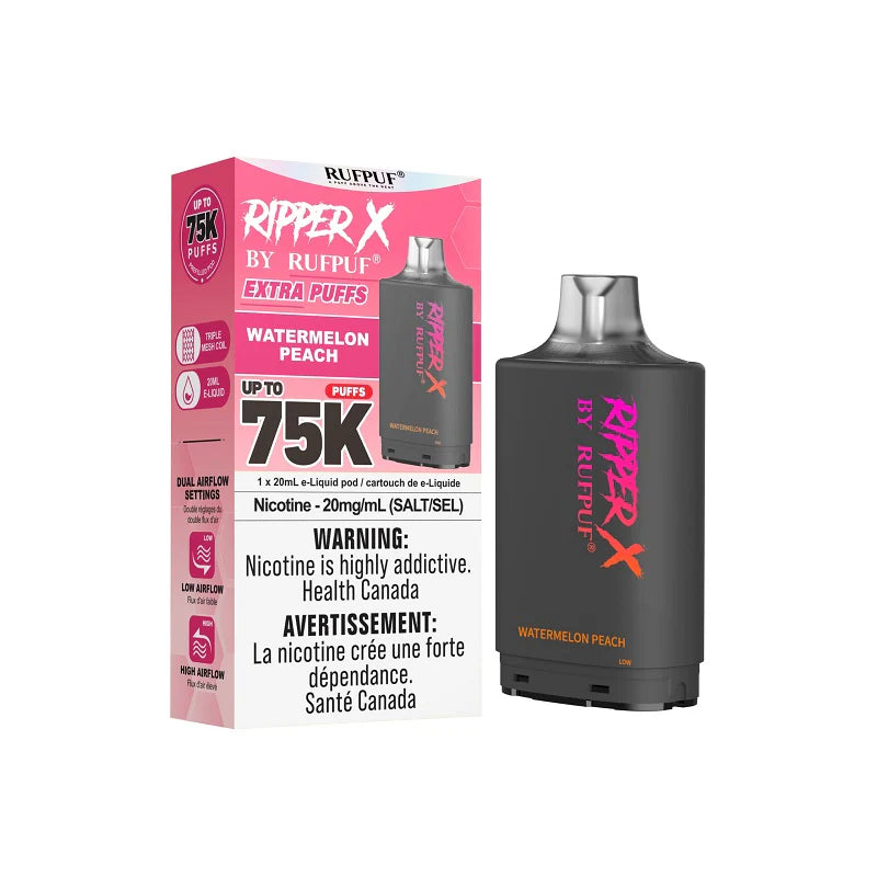 ripper x rufpuf 75k level x pods watermelon raspberry 20mg