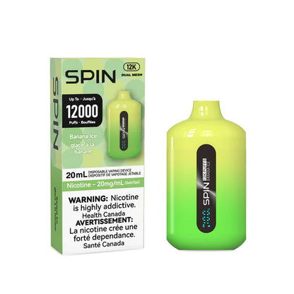 Spin 12000 Rechargeable Disposable Vape Banana Ice