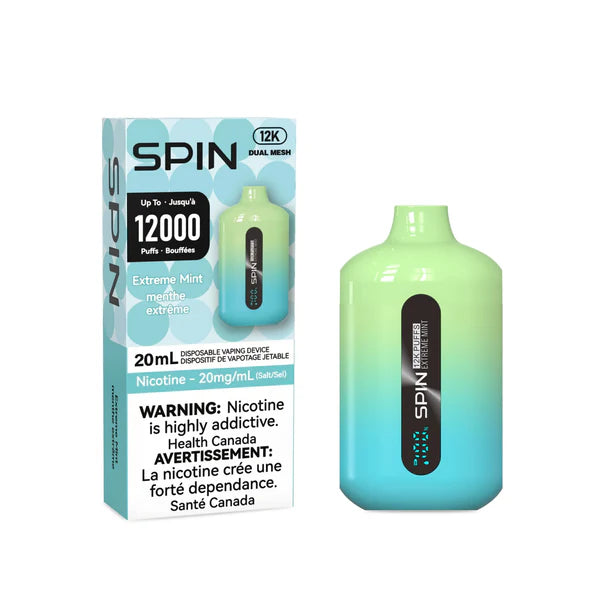 Spin 12000 Rechargeable Disposable Vape Extreme Mint