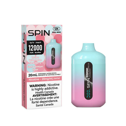 Spin 12000 Rechargeable Disposable Vape Lychee Strawberry Watermelon