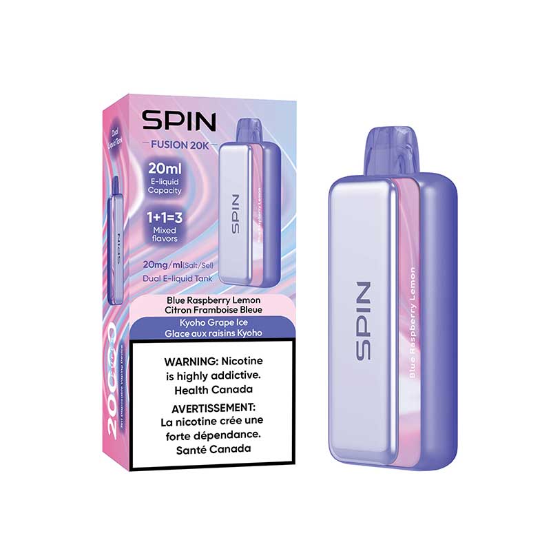 Spin Fusion 20k Rechargeable Disposable Blue Raspberry Lemon & Kyoho Grape Ice