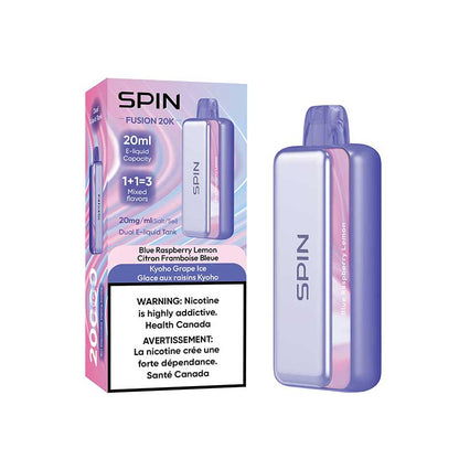 Spin Fusion 20k Rechargeable Disposable Blue Raspberry Lemon & Kyoho Grape Ice